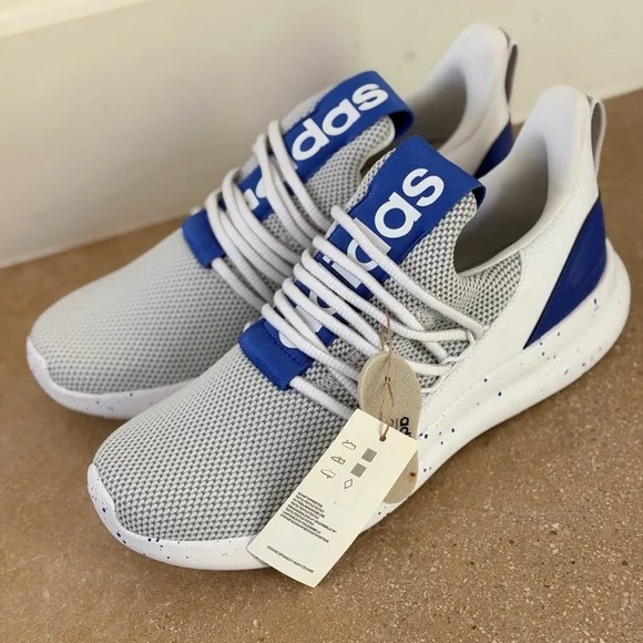 Adidas Men's Gray and Blue Lite Racer Adapt 7 Sneakers - Picture 3 of 6